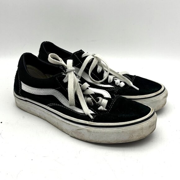 Vans Old Skool Suede Black White Low Top Lace Up Skate Shoes Womens 6 Mens 4.5 - Picture 1 of 7